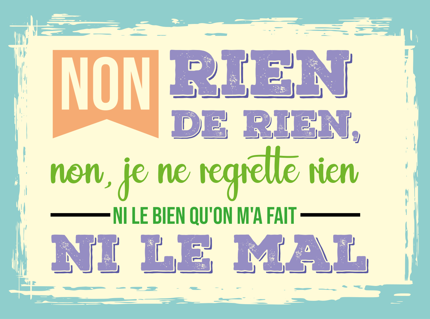 Tapis vinyle paroles Non, je ne regrette rien - TenStickers