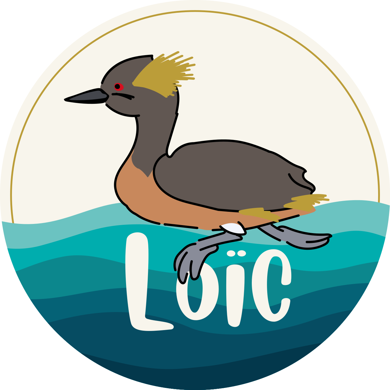 Tapis vinyle Grèbe à cou noir personnalisable - TenStickers