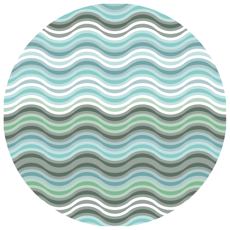 Tapis vinyle rond ondulations style scandinave - TenStickers