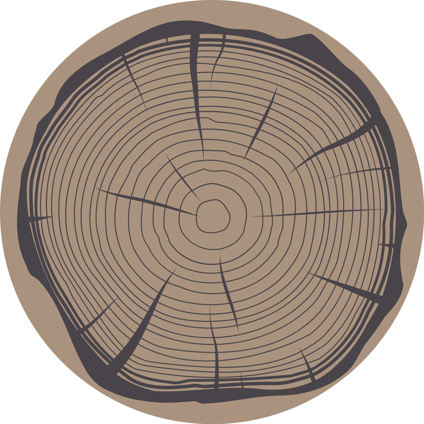 Tapis vinyle rond motif troncs d'arbres - TenStickers