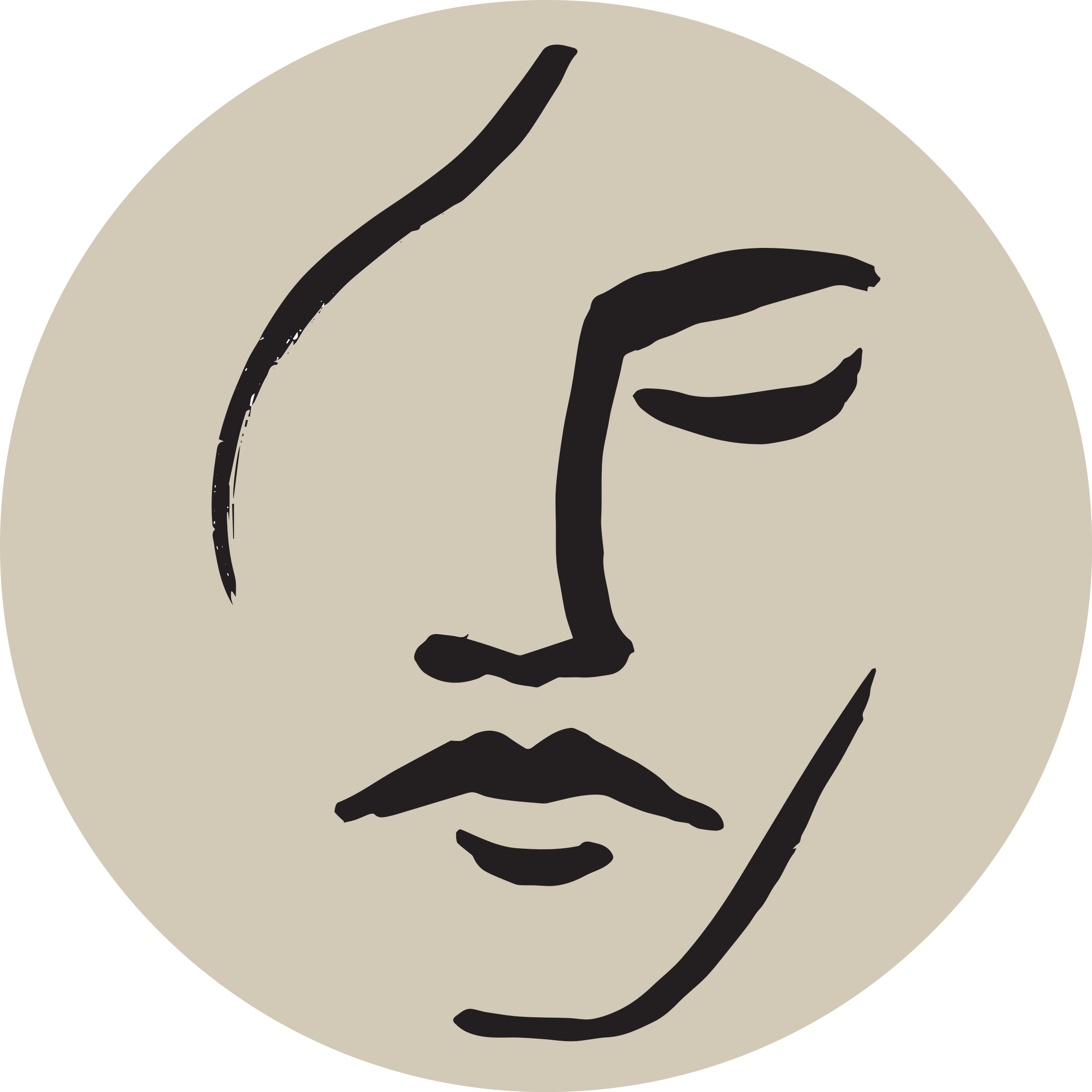 Tapis vinyle moderne beige dessin de visage - TenStickers