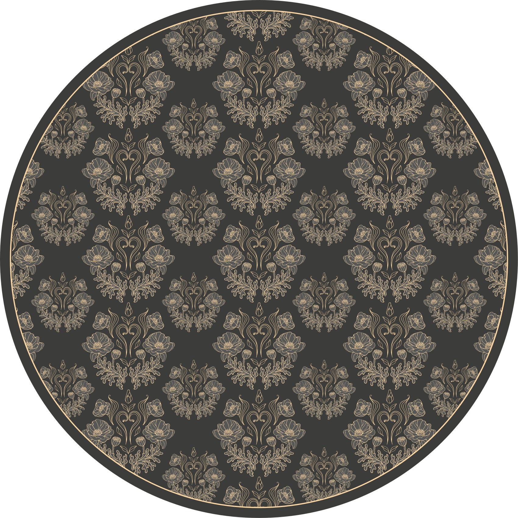 Tapis vinyle rond rétro motif gothique - TenStickers