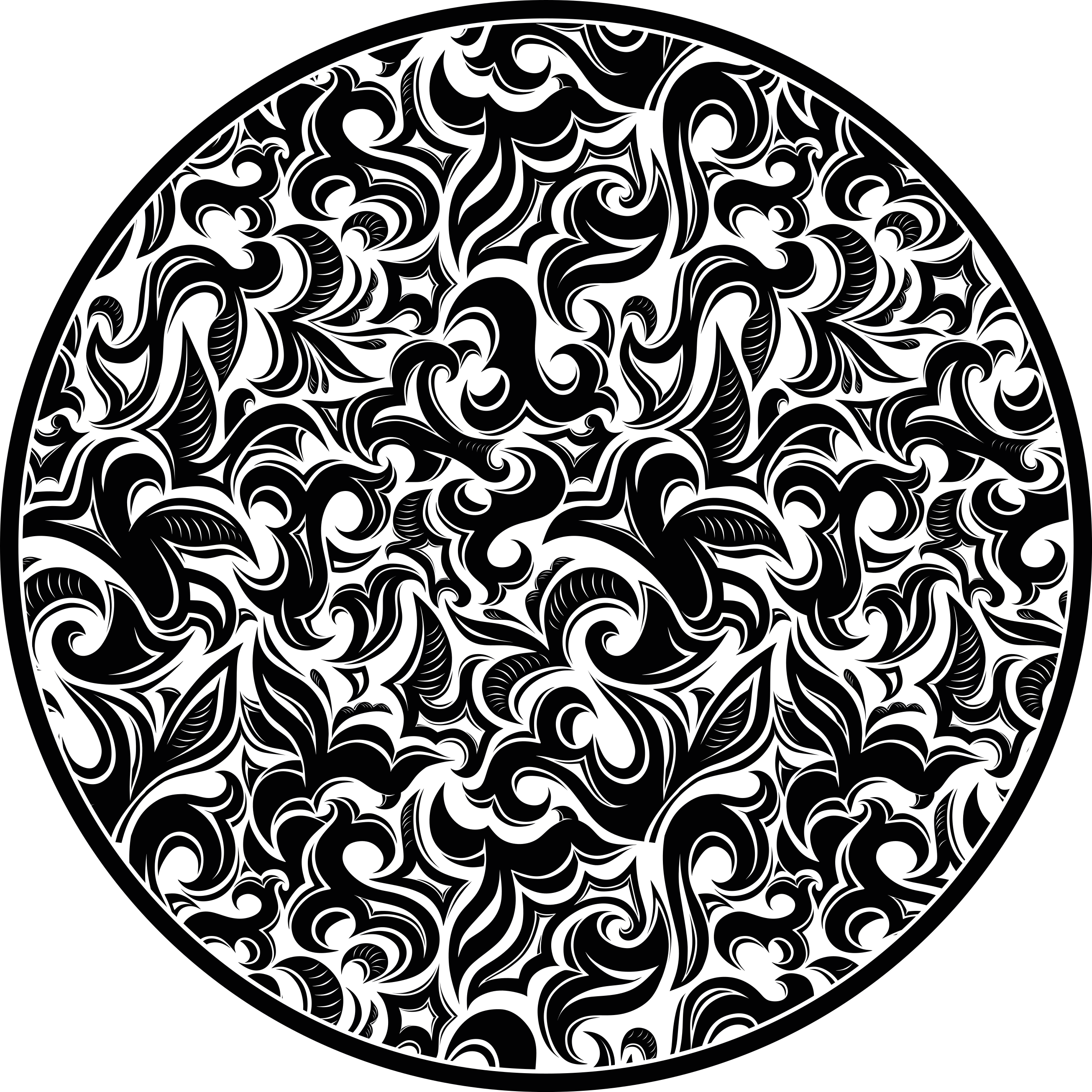 Tapis vinyle motif floral de style gothique - TenStickers