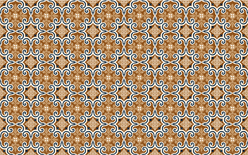 Tapis vinyle cuisine carreaux ciment marron - TenStickers