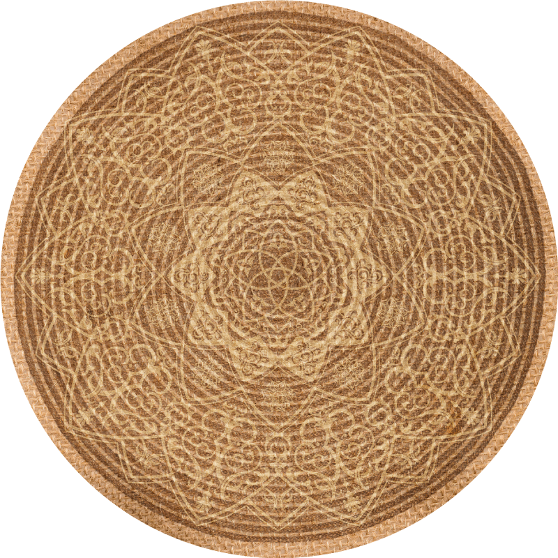 Tapis vinyle mandala motif marron élégant - TenStickers