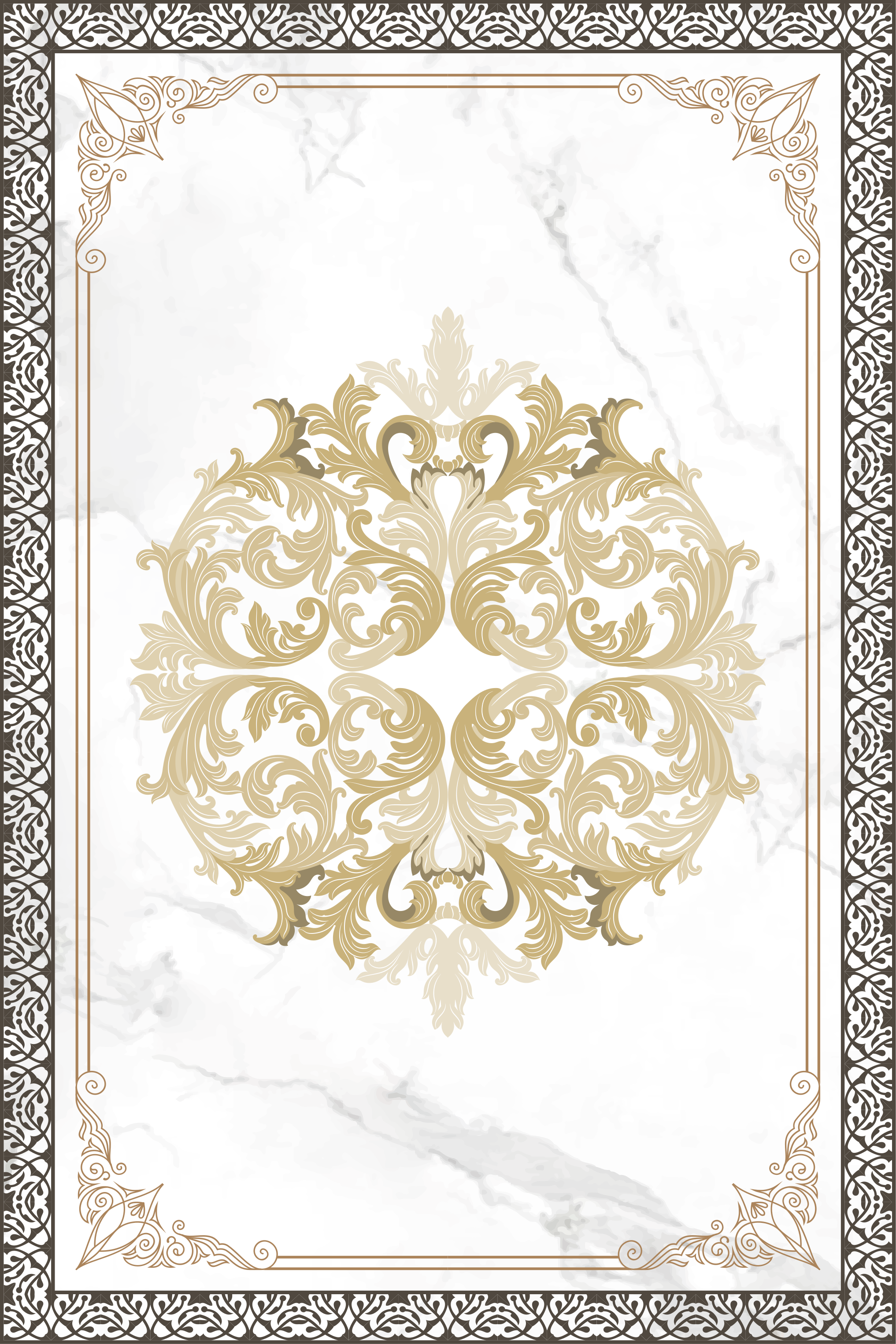 Tapis vinyle salon style baroque motif doré - TenStickers