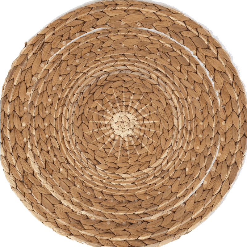 Tapis vinyle rond chambre bébé osier style bohème - TenStickers