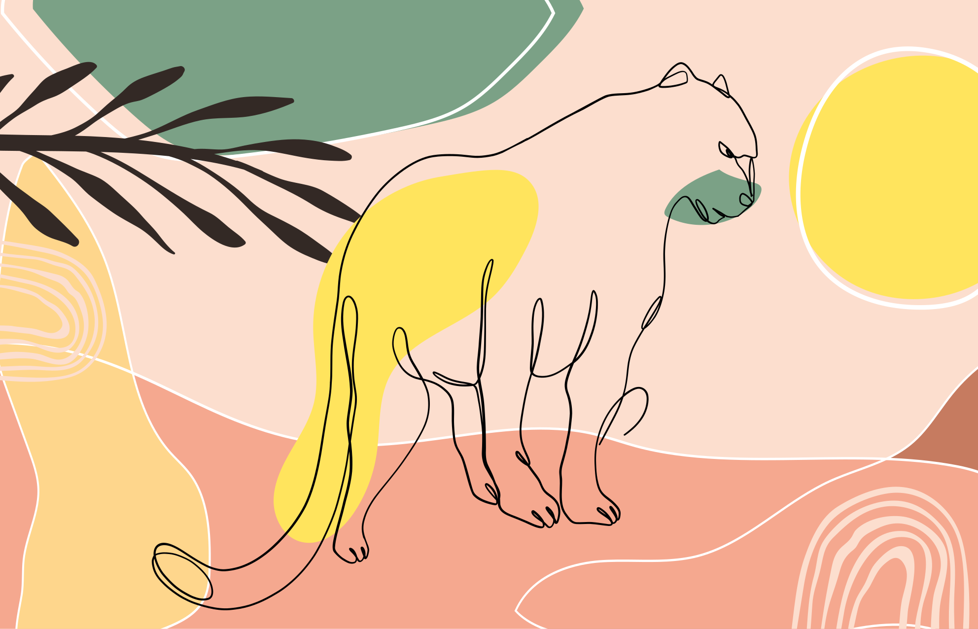 Tapis vinyle dessin panthère - TenStickers