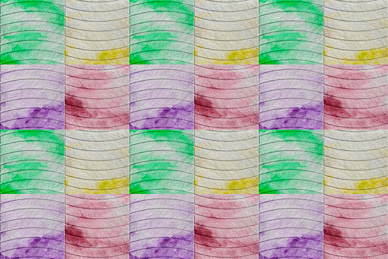 Tapis vinyle salon pavés des Ramblas colorés - TenStickers