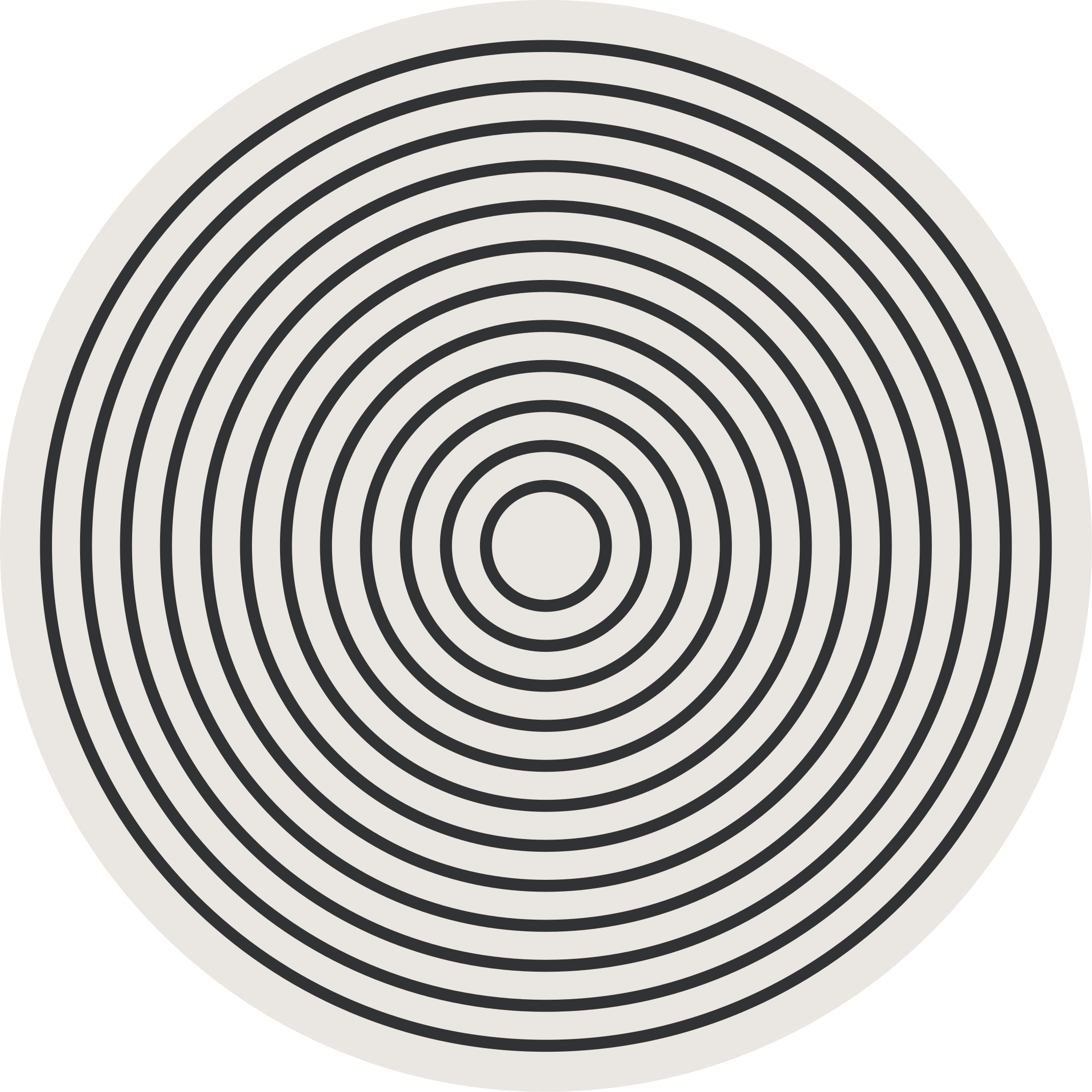 Tapis vinyle rond bureau cercles noirs - TenStickers