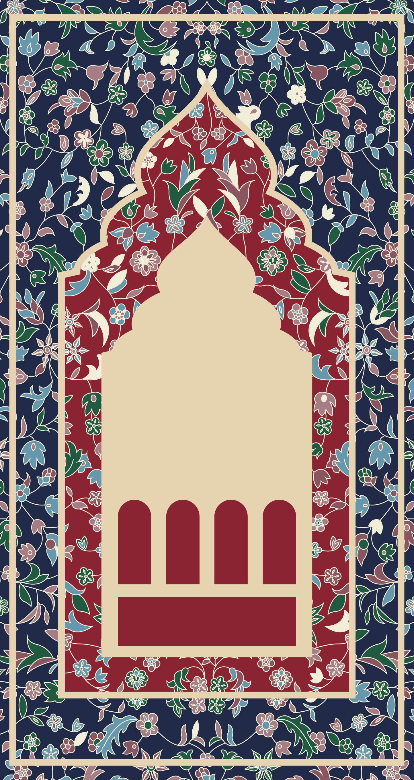 Tapis vinyle rectangulaire persan motif floral - TenStickers