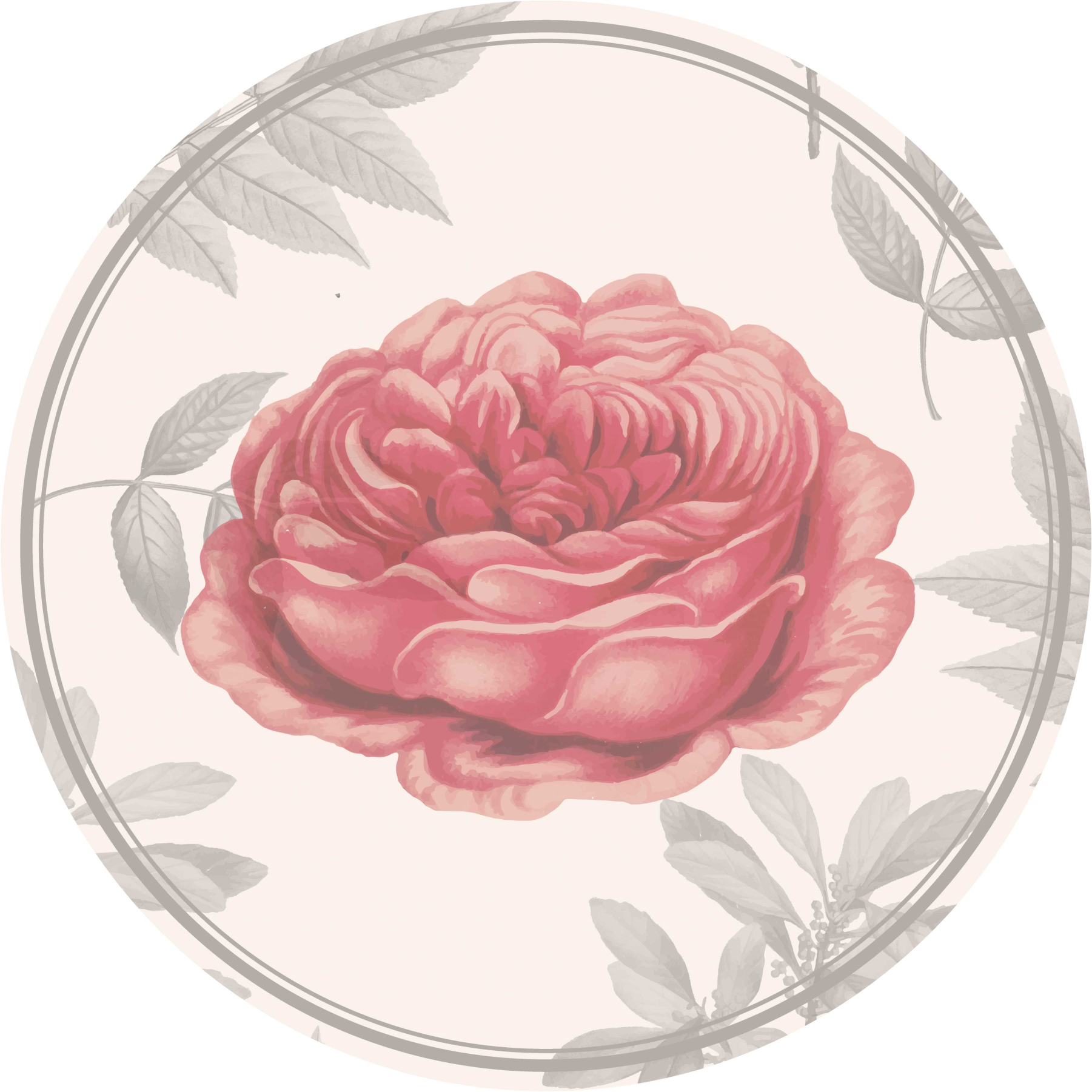 Tapis vinyle rond salon imprimé fleur rose - TenStickers