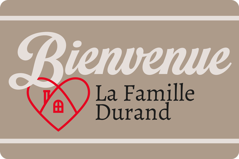 Tapis vinyle entrée bienvenue nom de famille - TenStickers