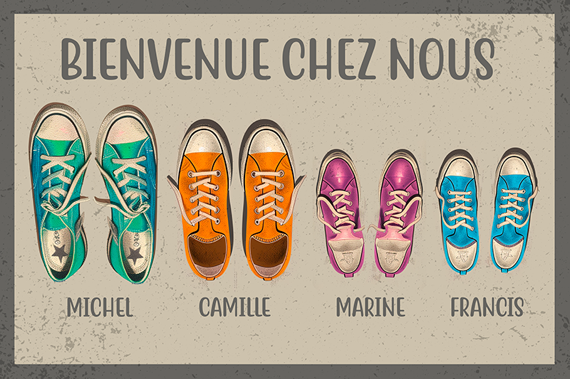 Tapis vinyle entrée chaussures de bienvenue - TenStickers