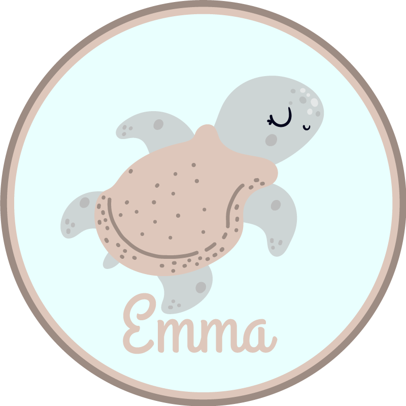 Tapis vinyle personnalisé tortue personnalisable - TenStickers