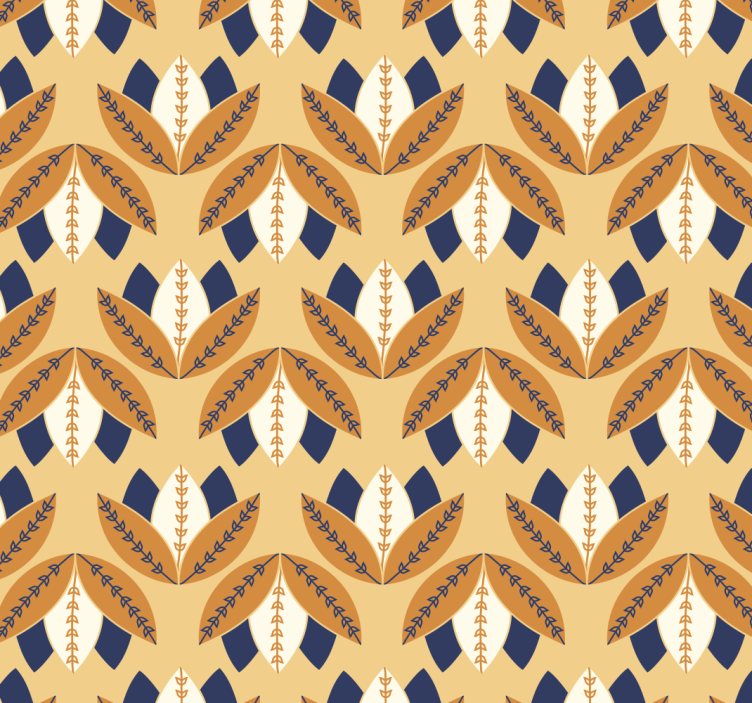 Papier peint fleurs motif floral abstrait - TenStickers