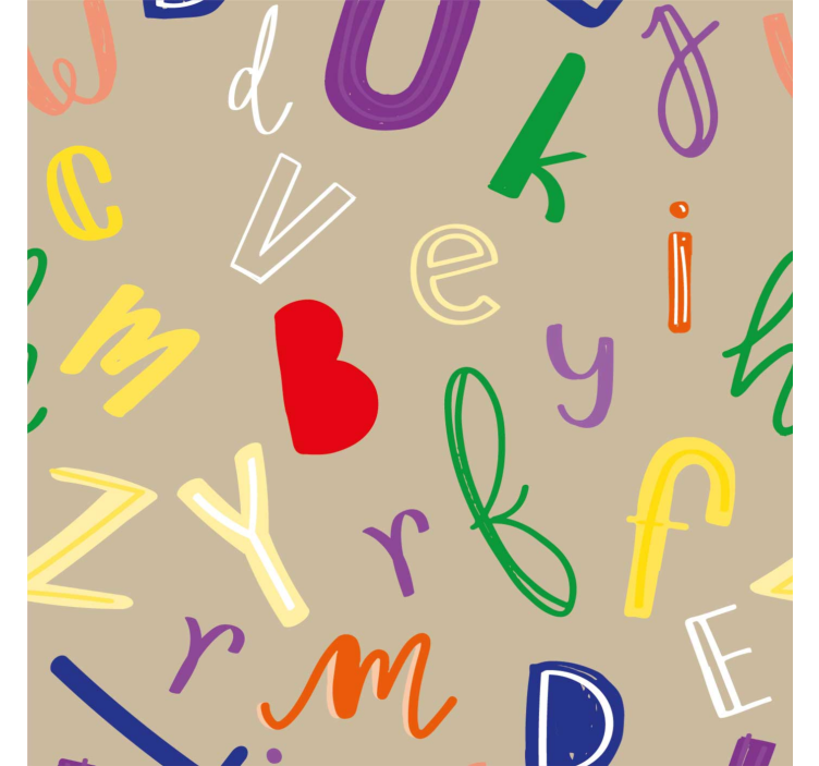 Papier peint texte alphabet coloré - TenStickers