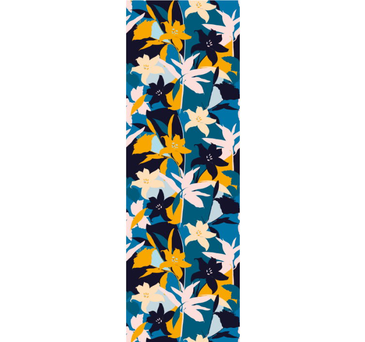 Papier peint floral motif abstrait coloré - TenStickers