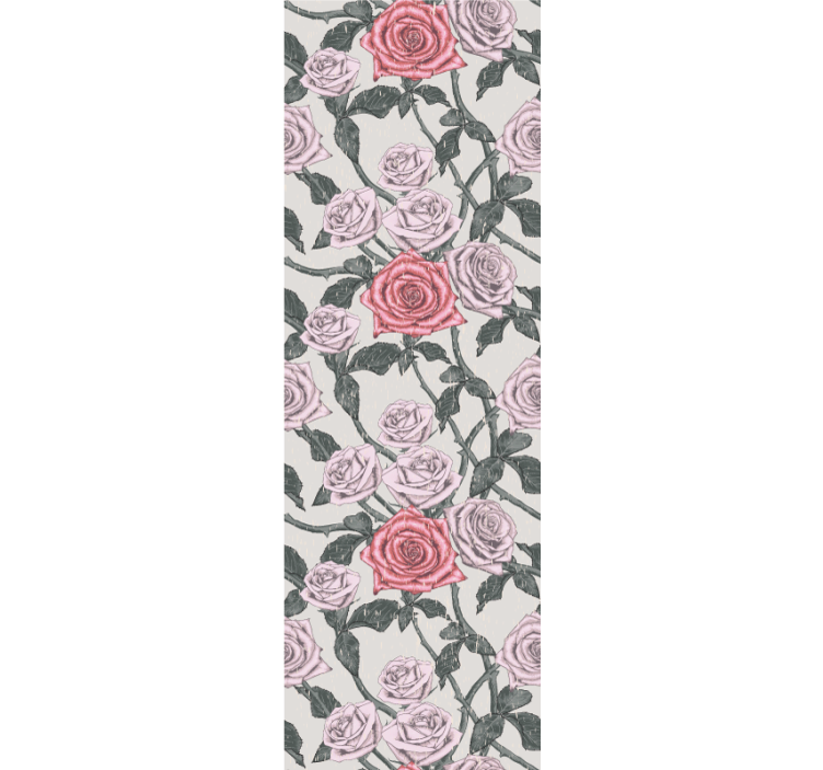 Papier peint floral motif de vigne rose - TenStickers