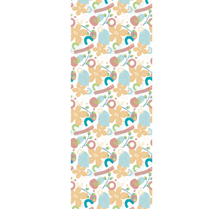 Papier peint abstrait motif floral simple - TenStickers
