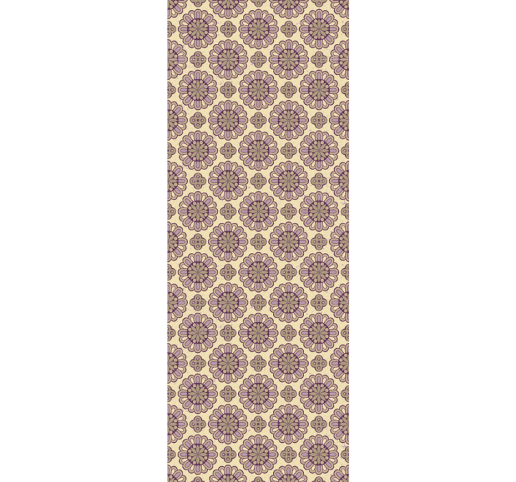 Papier peint fleurs motif beige orné - TenStickers