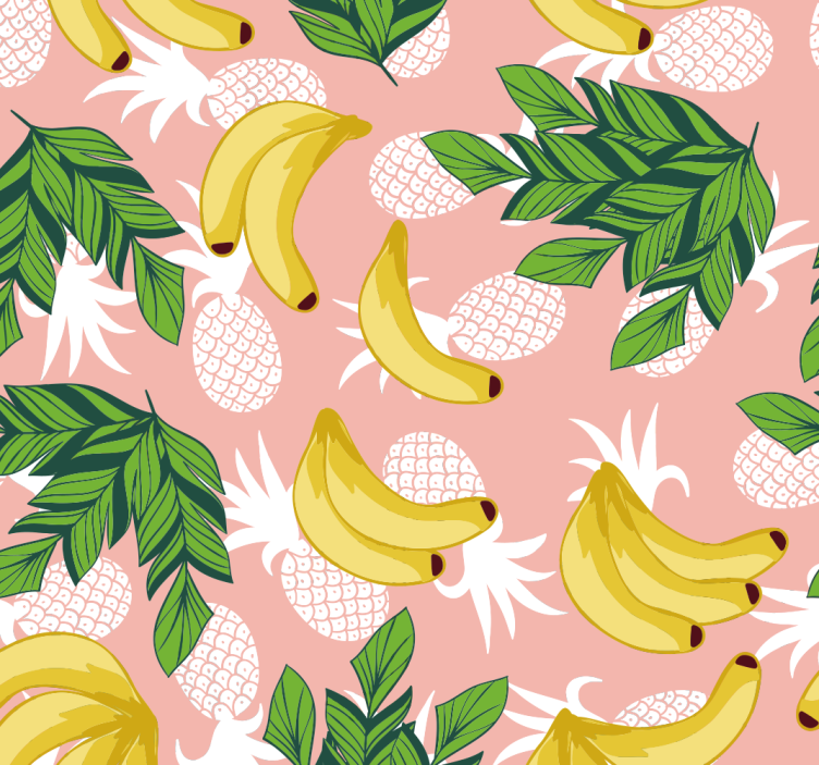 Papier peint cuisine feuillage de fruits tropicaux - TenStickers