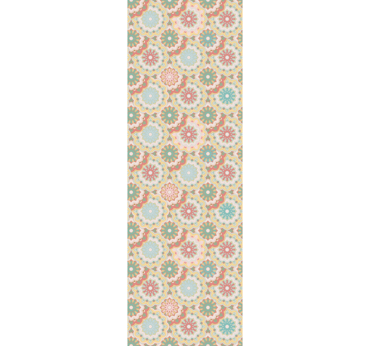 Papier peint fleurs motif circulaire orné - TenStickers
