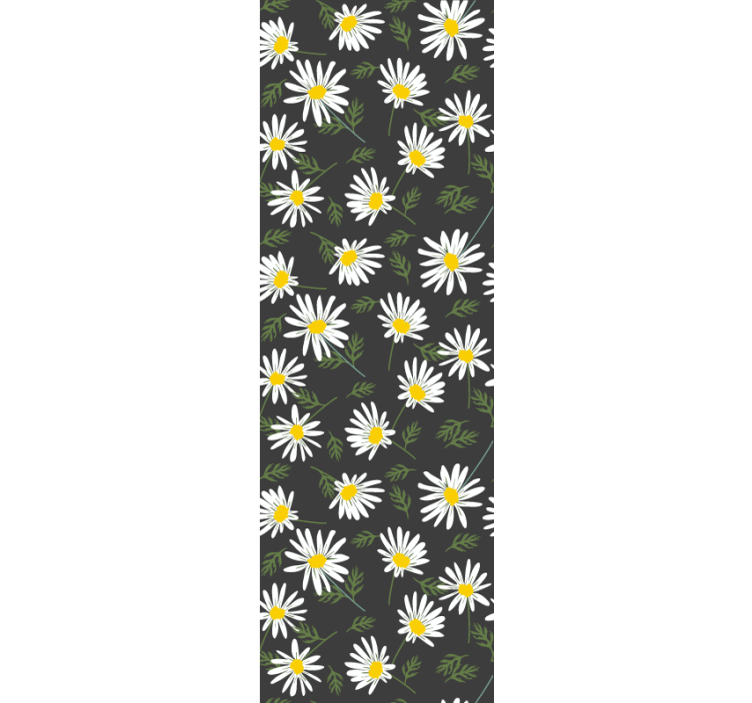 Papier peint floral marguerites et feuilles - TenStickers