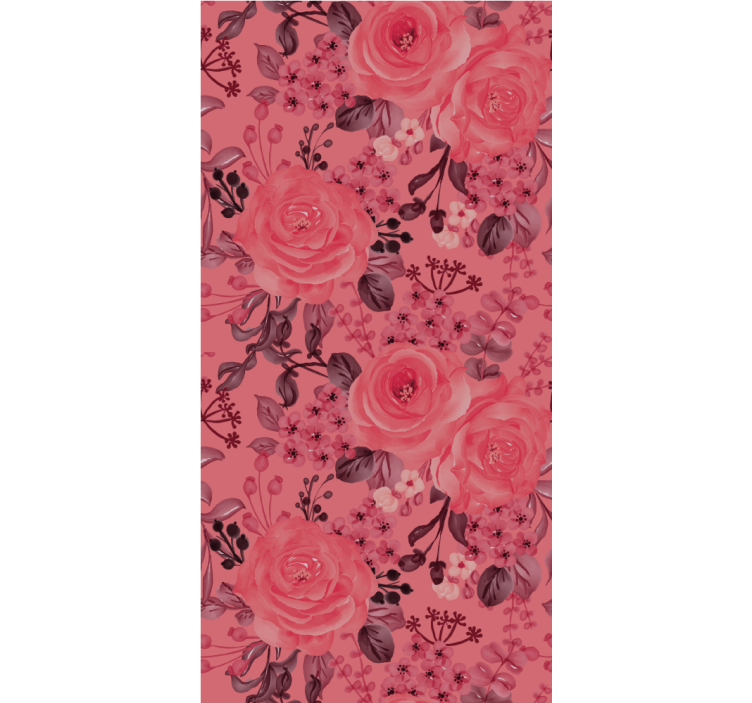 Papier peint floral floraison de roses roses - TenStickers