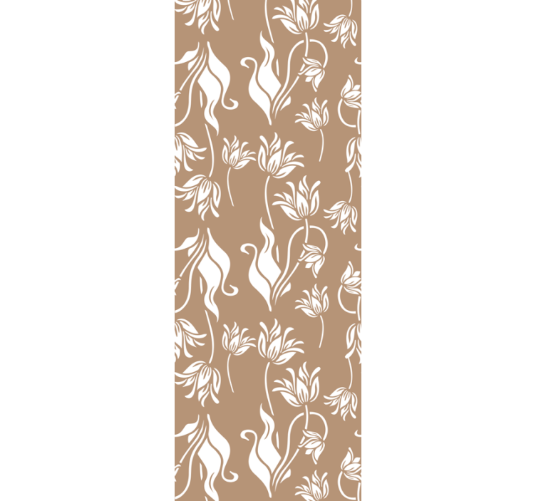 Papier peint fleurs élégant présentoir beige - TenStickers