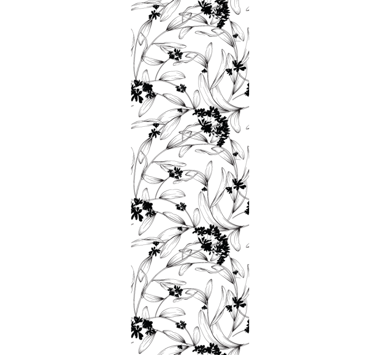 Papier peint floral silhouette florale élégante - TenStickers