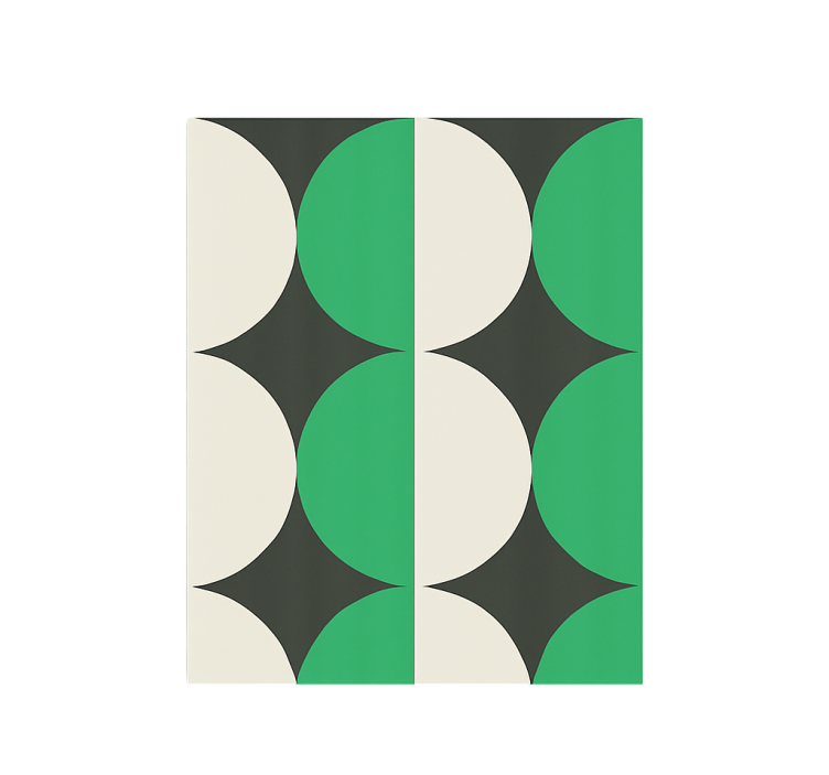 Papier peint vintage harmonie émeraude des années 1970 - TenStickers