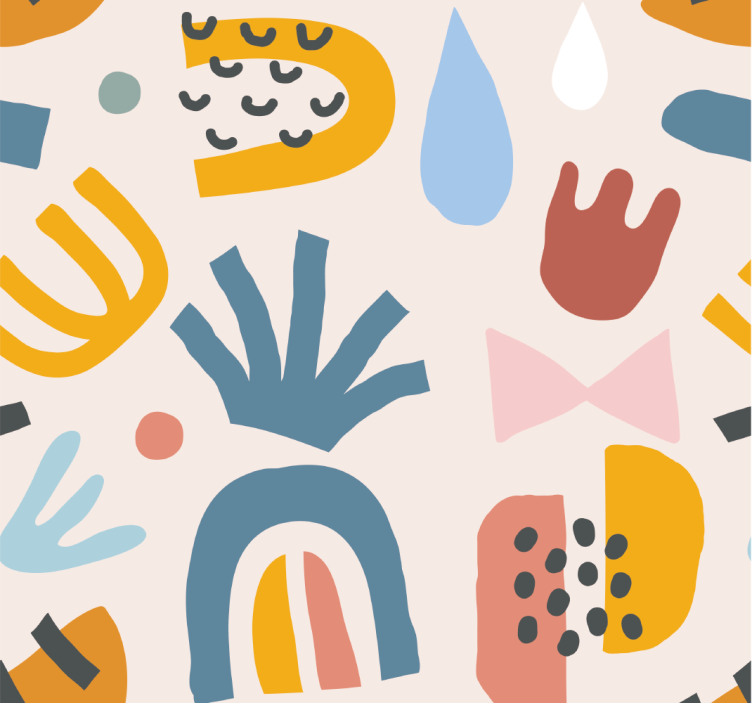 Papier peint abstrait motifs bohèmes - TenStickers