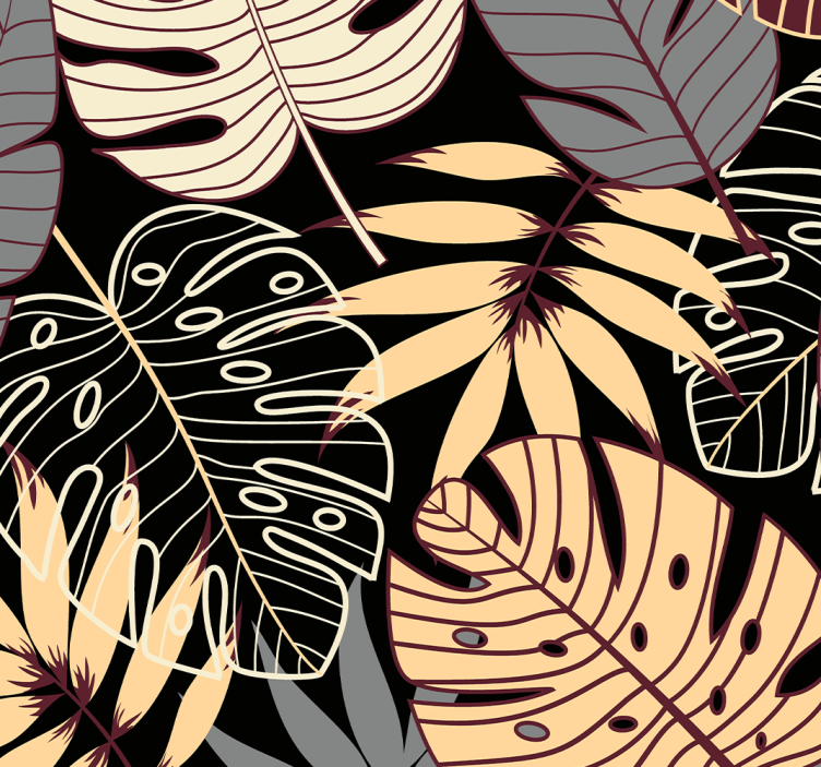Papier peint feuilles motif de verdure tropicale - TenStickers