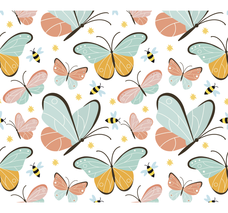Papier peint papillon motif d'abeilles - TenStickers