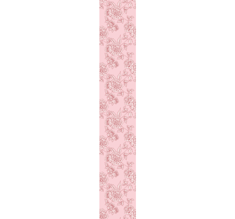 Papier peint floral modèle de croquis de rose - TenStickers