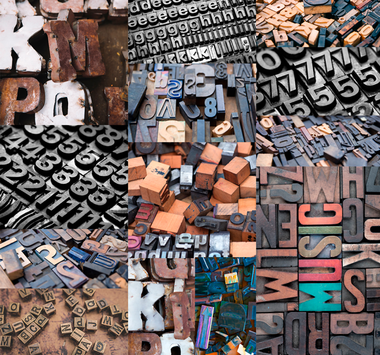 Papier peint moderne lettres scrabble - TenStickers