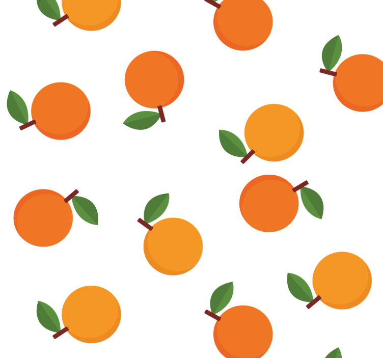 Papier peint ornemental Oranges de dessin animé - TenStickers