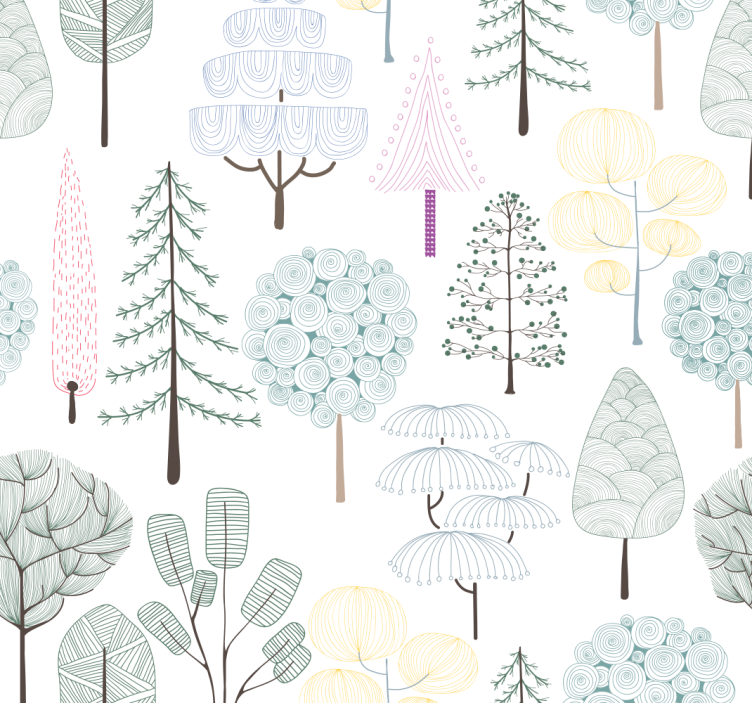 Papier peint nature Mignons petits arbres - TenStickers