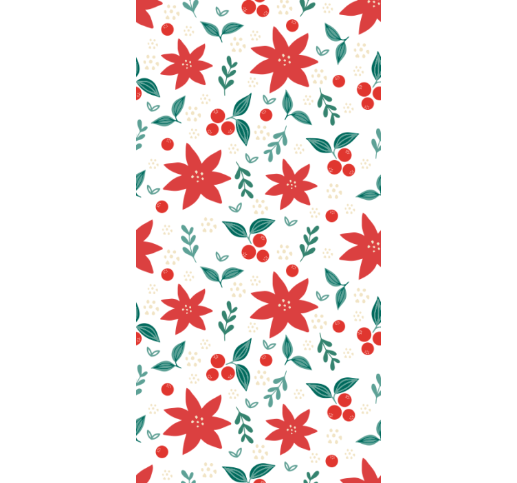 Papier peint noel motif de poinsettias festif - TenStickers