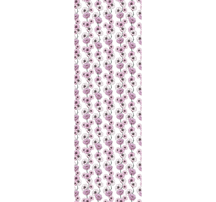 Papier peint floral motif mauve  - TenStickers