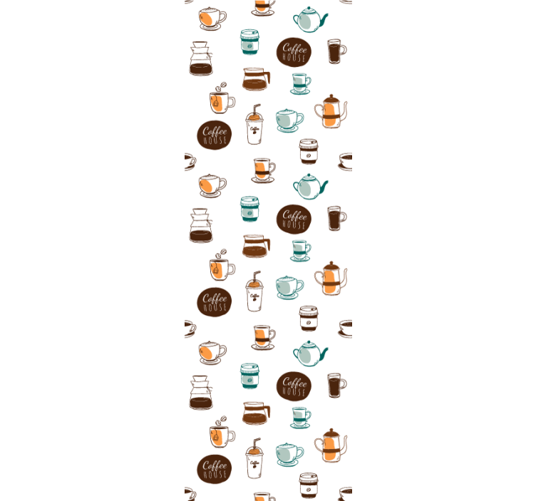 Papier peint cuisine illustration de motif de café - TenStickers