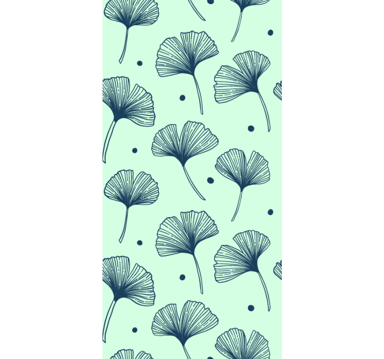 Papier peint feuilles motif de feuille de ginkgo - TenStickers