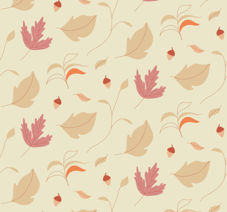 Papier peint feuilles d'automne orangées - TenStickers