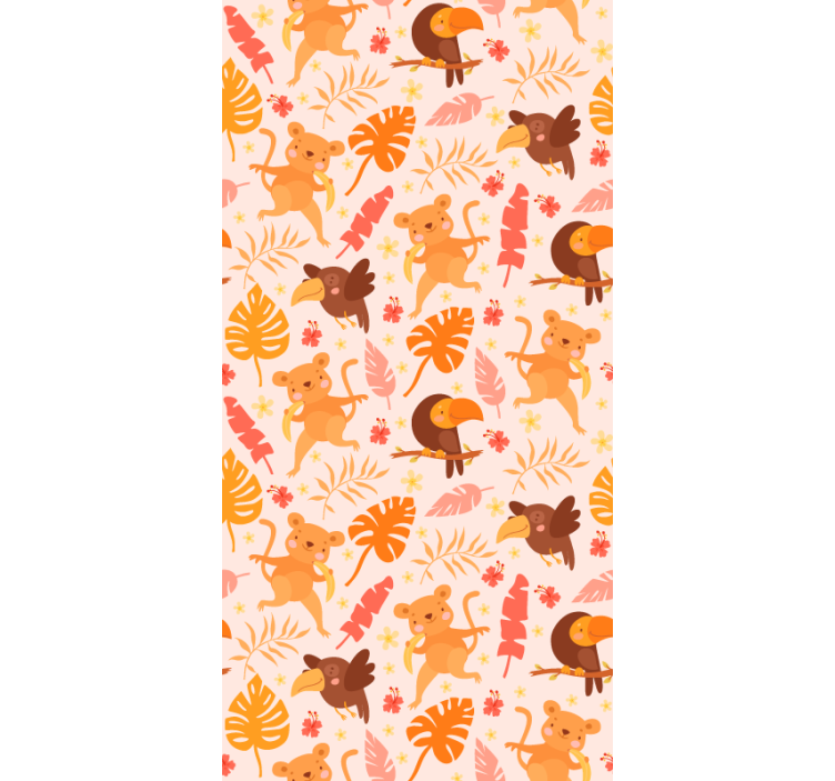 Papier peint chat faune ludique de la jungle - TenStickers