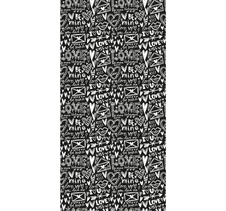Papier peint texte gribouillage de la saint-valentin - TenStickers