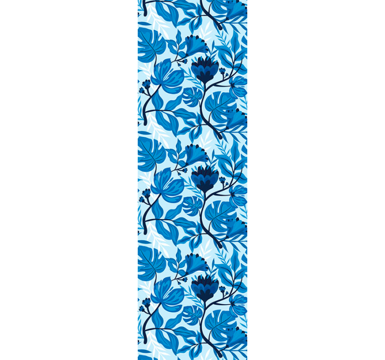 Papier peint floral floraison botanique bleue - TenStickers