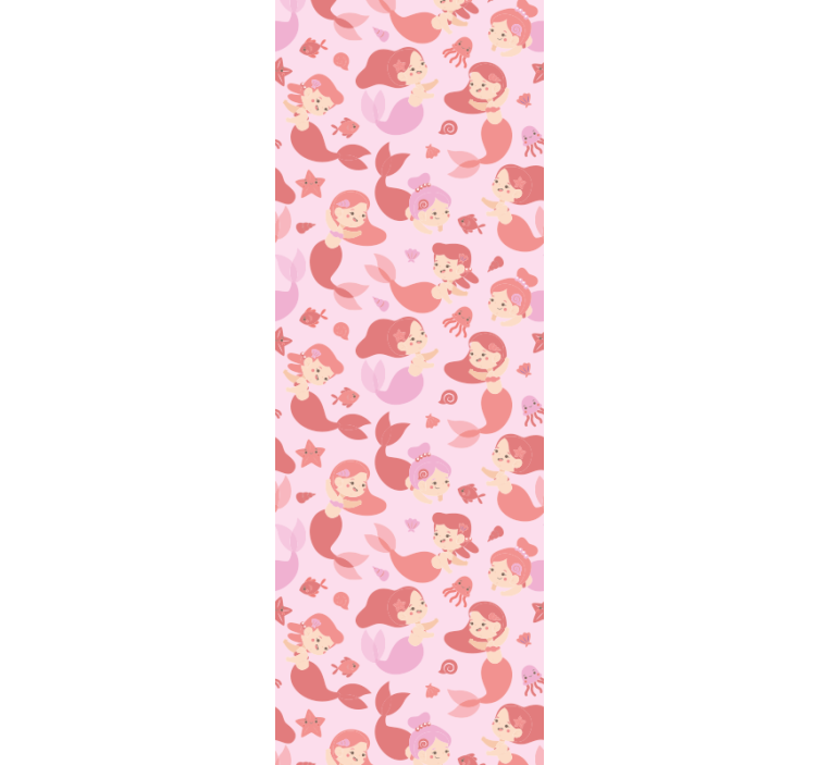 Papier peint animaux motif de sirène ludique - TenStickers