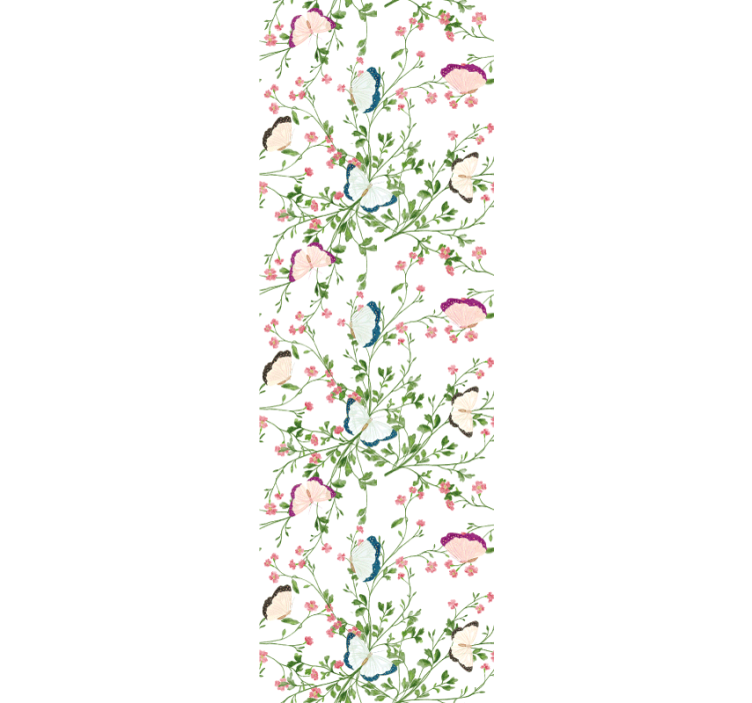 Papier peint fleurs papillon botanique - TenStickers