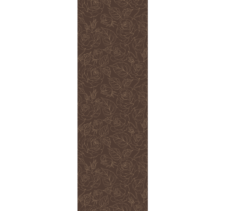 Papier peint floral motif minimaliste de rose - TenStickers